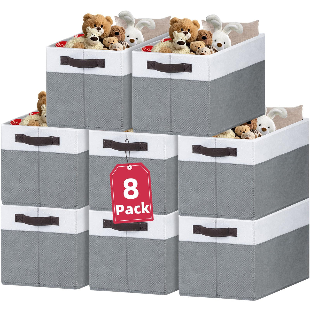 Criusia 8-pack closet organizers neatly arranged on a shelf for tidy clothes storage