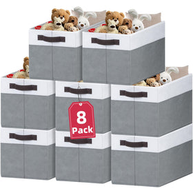Criusia 8-pack closet organizers neatly arranged on a shelf for tidy clothes storage