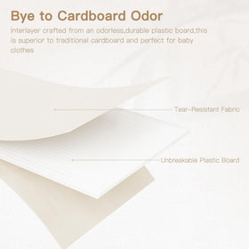 Criusia baby clothes storage bin helps parents quickly locate outfits.