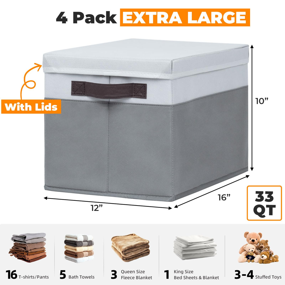 Criusia stackable basket on a closet shelf saves space and keeps items tidy.