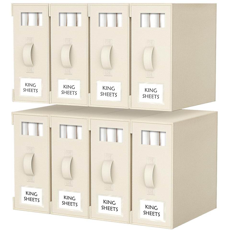 Criusia bed-sheet organizer with clear window for quick contents identification.