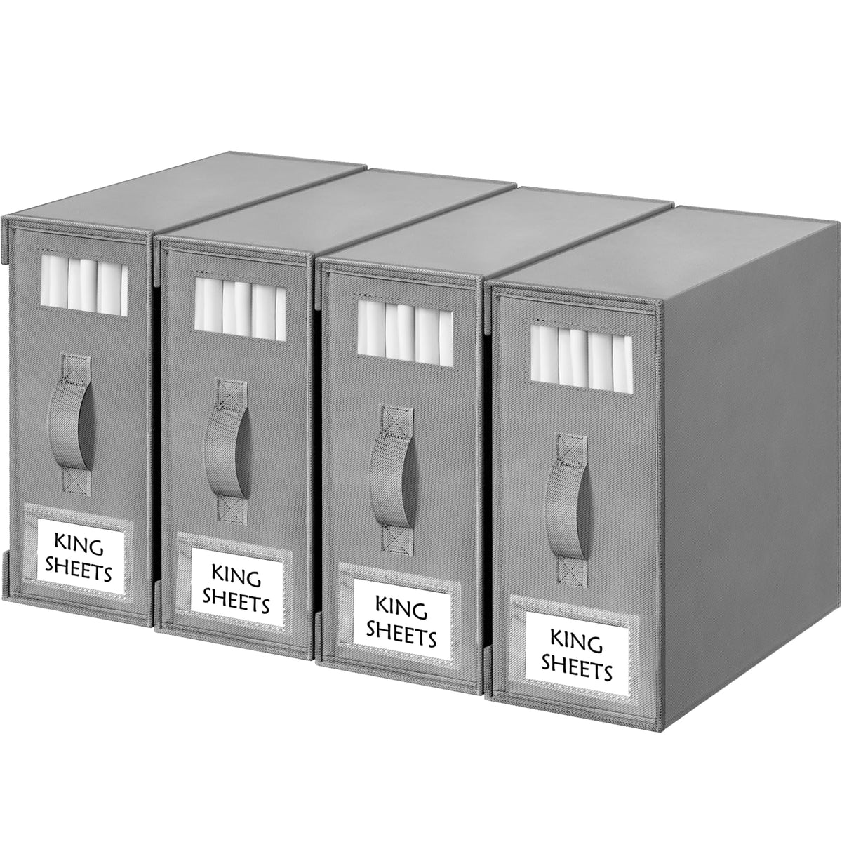 Criusia bed sheet organizers with label window keeps sheets visible and accessible.