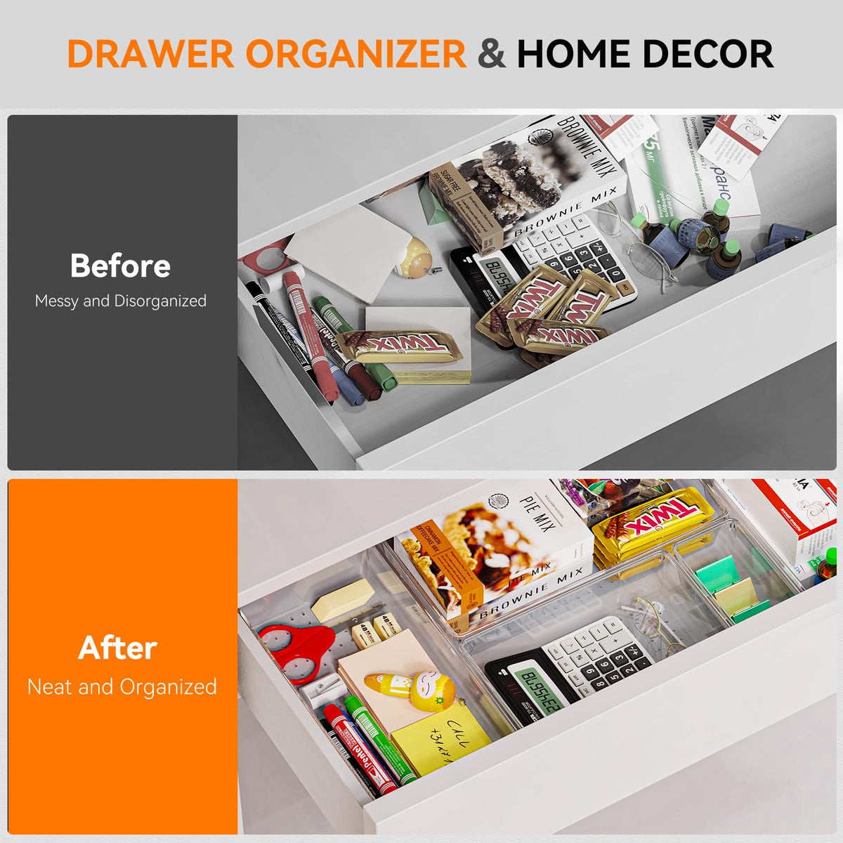 Criusia clear organizers ideal for cosmetics and small accessories.