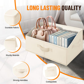Criusia closet bins collapsible bottom folds flat for compact storage
