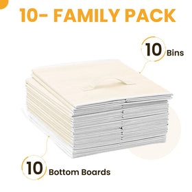Criusia closet organization bin maximizes shelf space while keeping items visible.