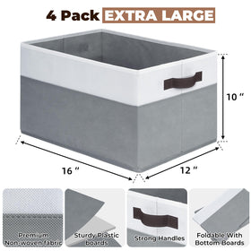 Criusia 16x12in closet organizer bin shown on a shelf for tidy wardrobe storage.