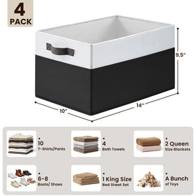 Criusia closet storage bin with two handles for easy transport.