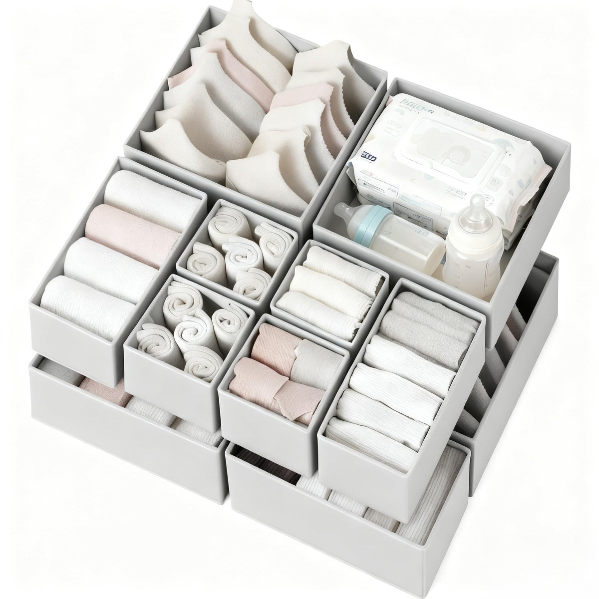 Criusia drawer organizer large square 11x11x5 keeps drawers neatly organized for baby clothes