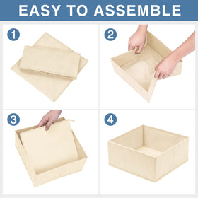 Criusia beige drawer organizer in bedroom closet for neat outfits.