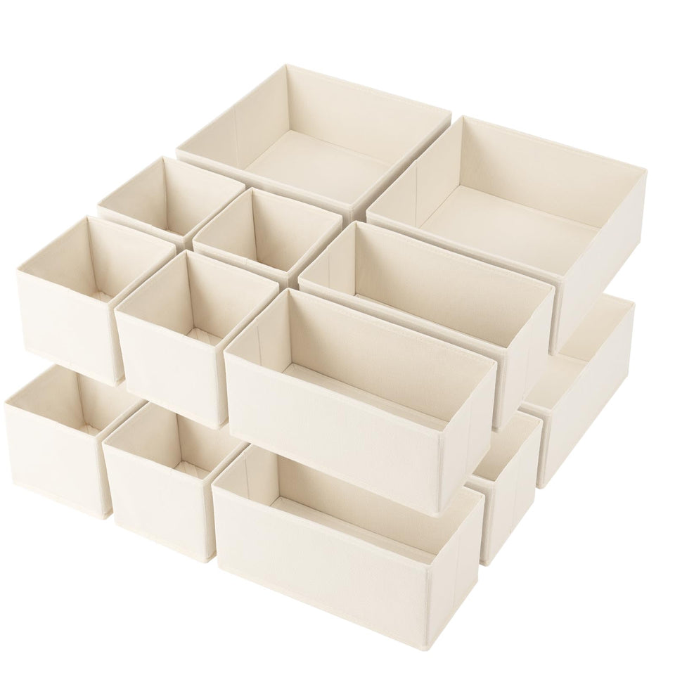 Criusia drawer organizer 16-pack beige for tidy underwear storage.