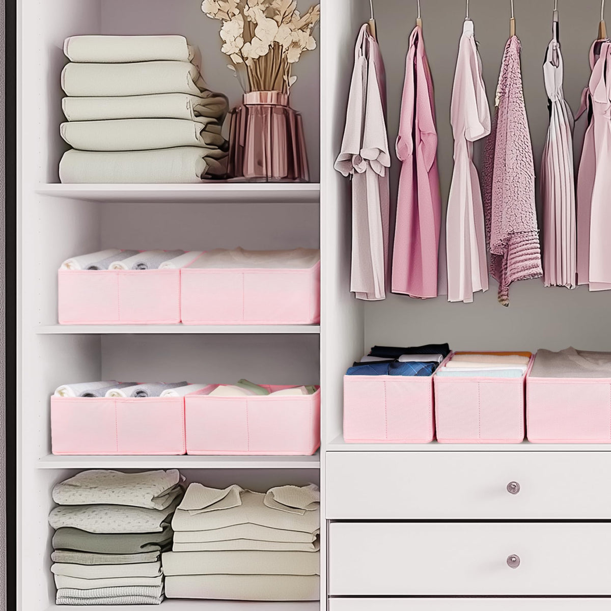 Criusia versatile pink drawer organizer for nursery and bedroom storage