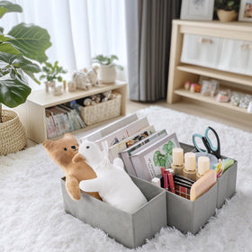 Criusia keeps clothes, books, or toys accessible and neatly stored