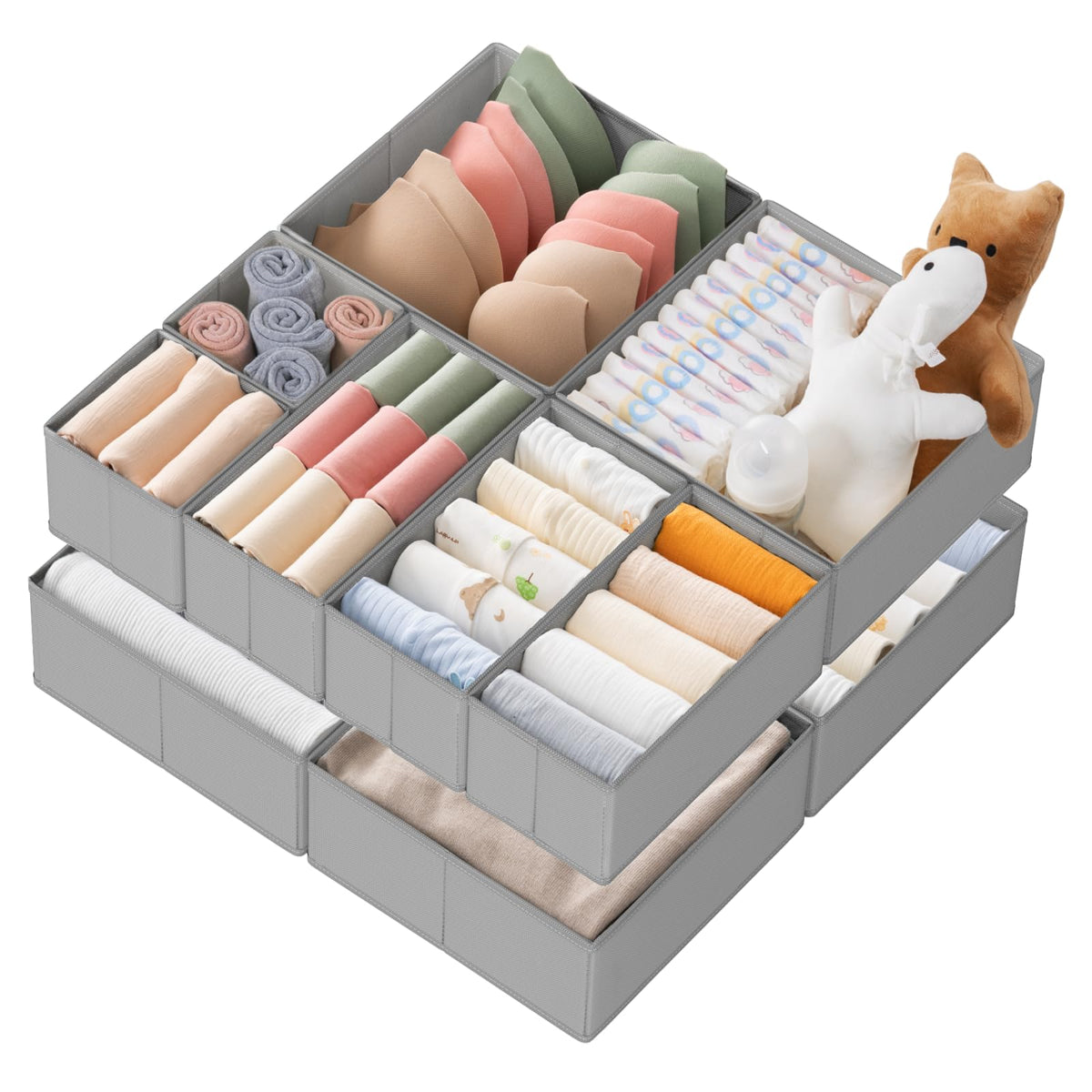 Criusia large 11x11x4.5 inch organizer helps folded clothes stay neat