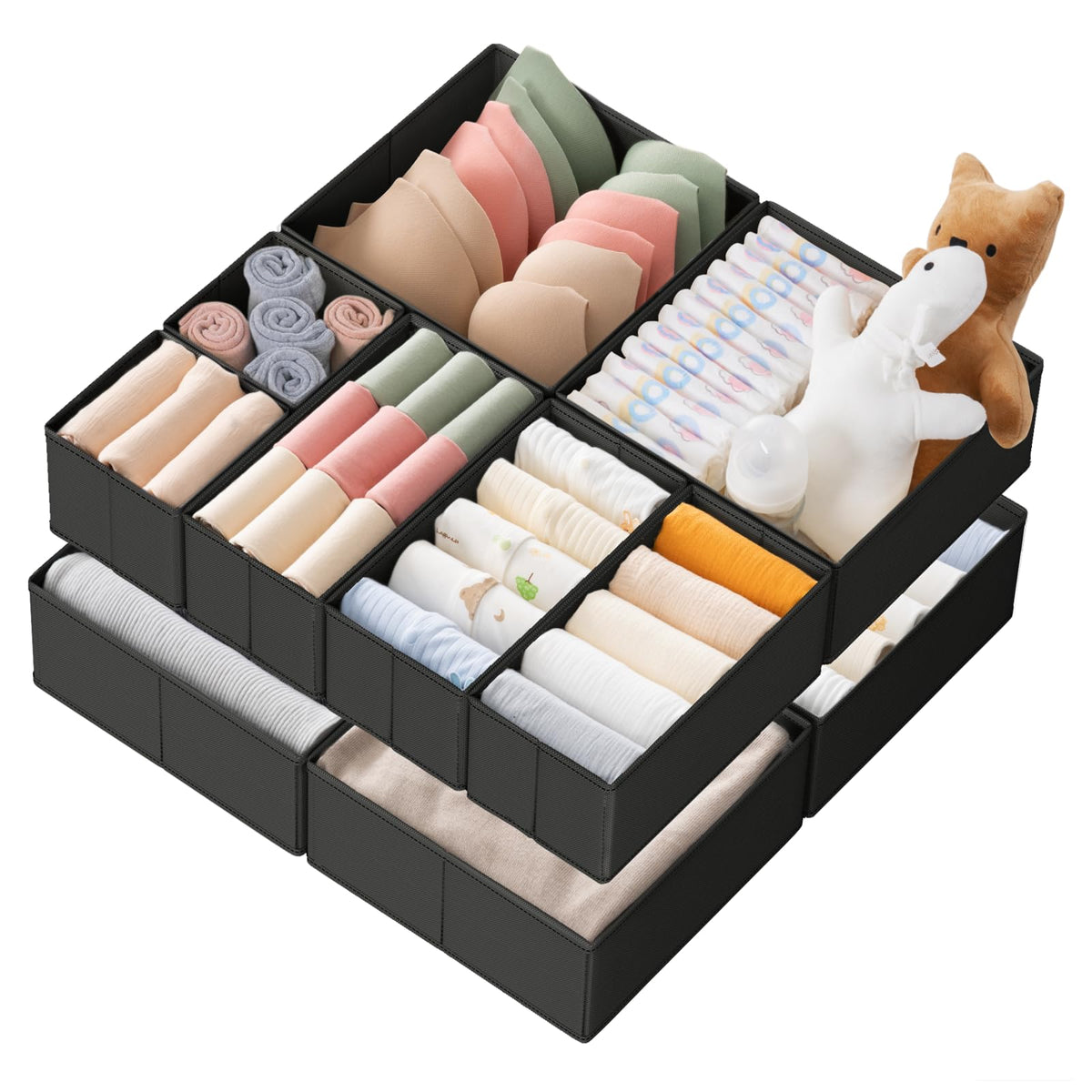 Criusia large-bin drawer organizer keeps clothes tidy and accessible in drawers