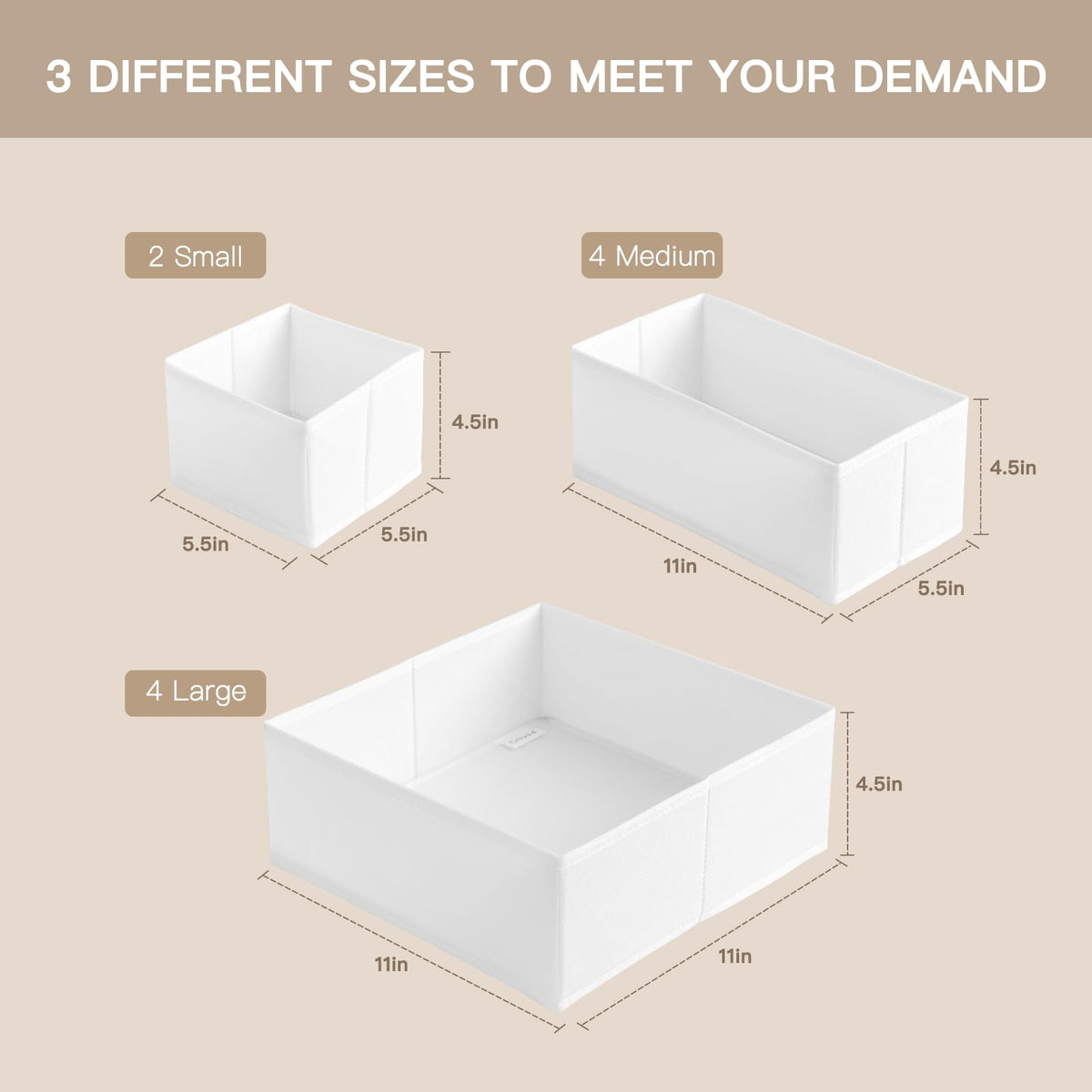 Criusia large drawer organizer close-up highlights durable stitching