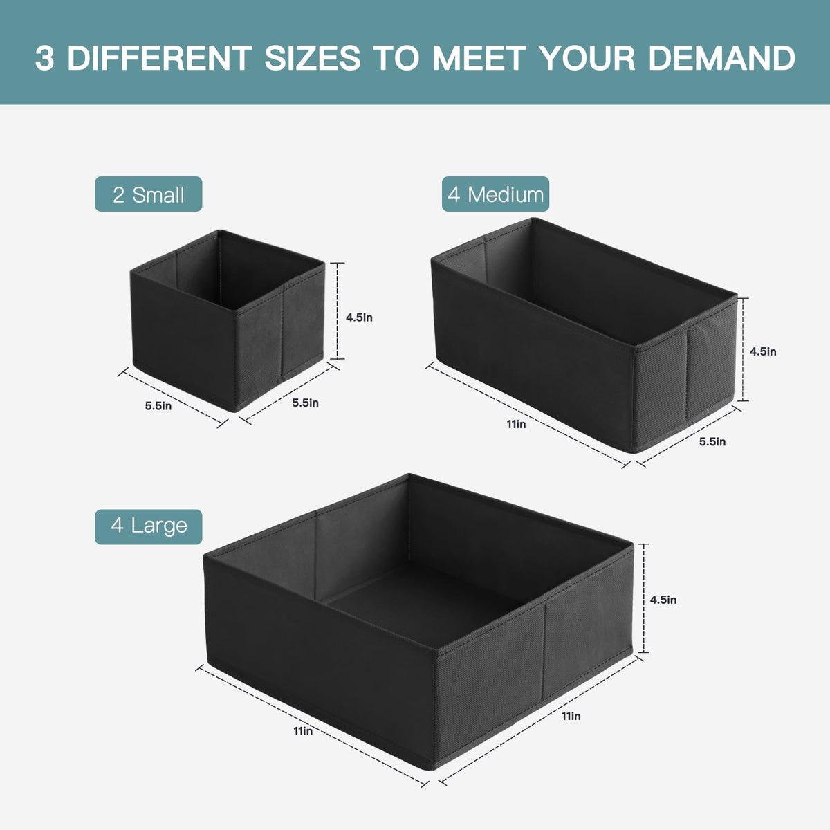 Criusia medium-bin drawer organizer stores underwear and socks neatly
