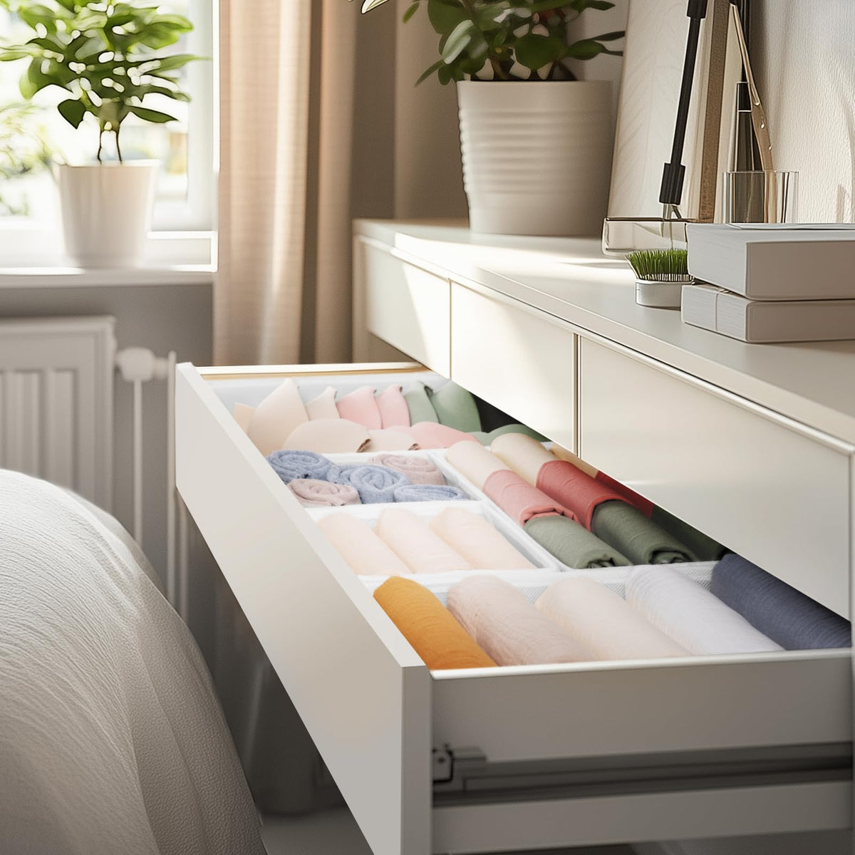 Criusia small drawer organizer folded-flat for flat storage
