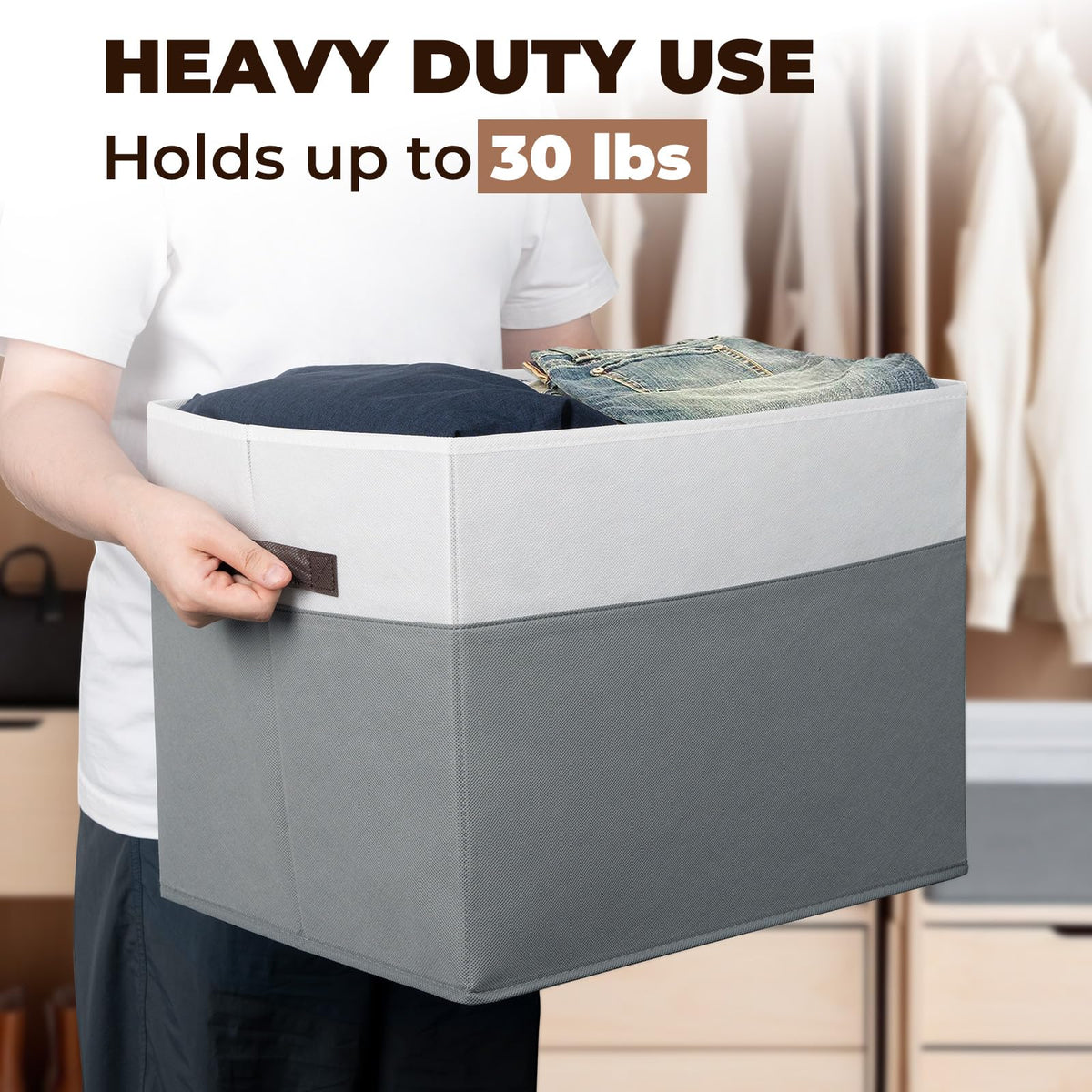 Criusia durable non-woven fabric bin designed for long-lasting everyday organization.