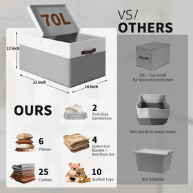 Criusia dustproof foldable storage bins with handles keep clothes protected and easy to carry