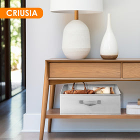 Criusia durable non-woven fabric and stiff boards provide lasting structure.