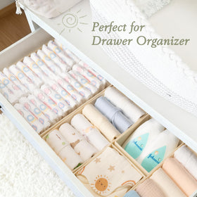 Foldable Criusia drawer organizers ready to collapse for storage