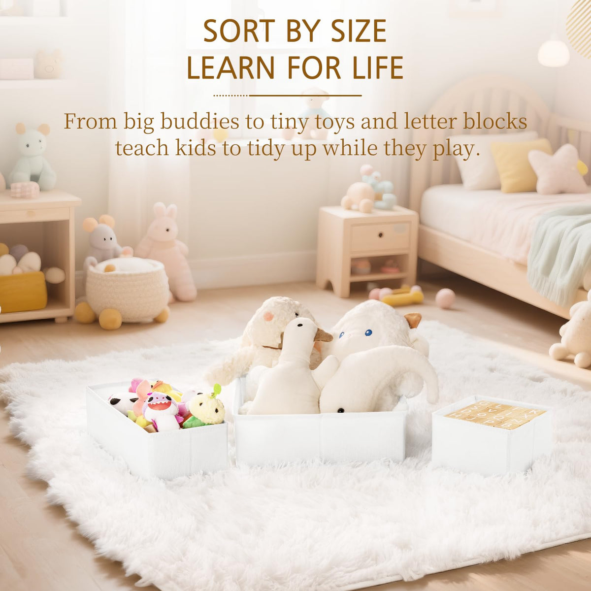 Criusia foldable storage bin close-up highlights reinforced fabric and sturdy construction.