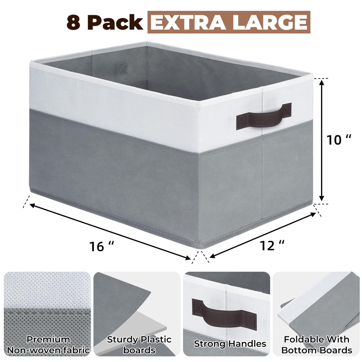 Criusia foldable storage bins shown collapsed for compact stowage when not in use