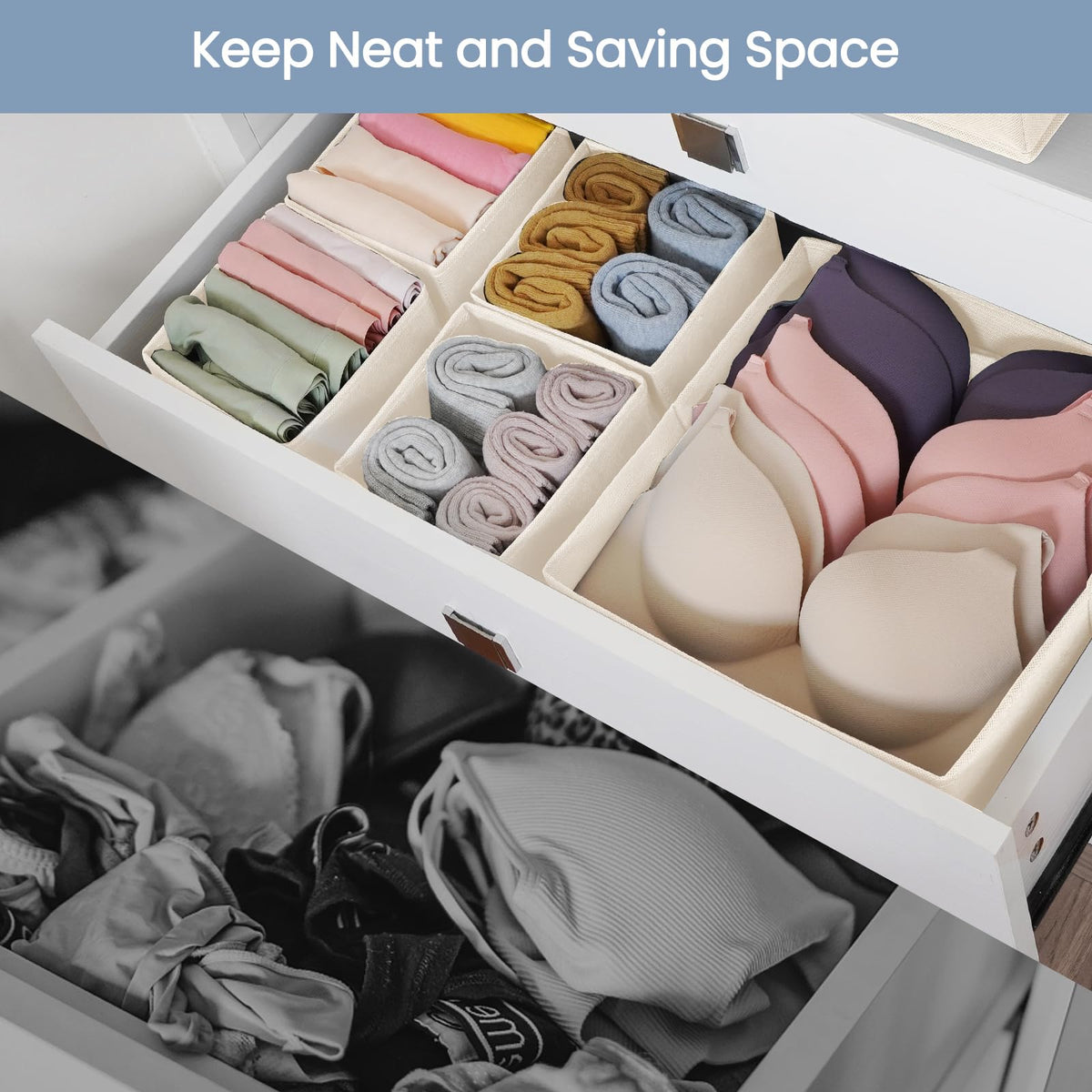 Criusia large bin with sturdy zipper for durable closet organization.