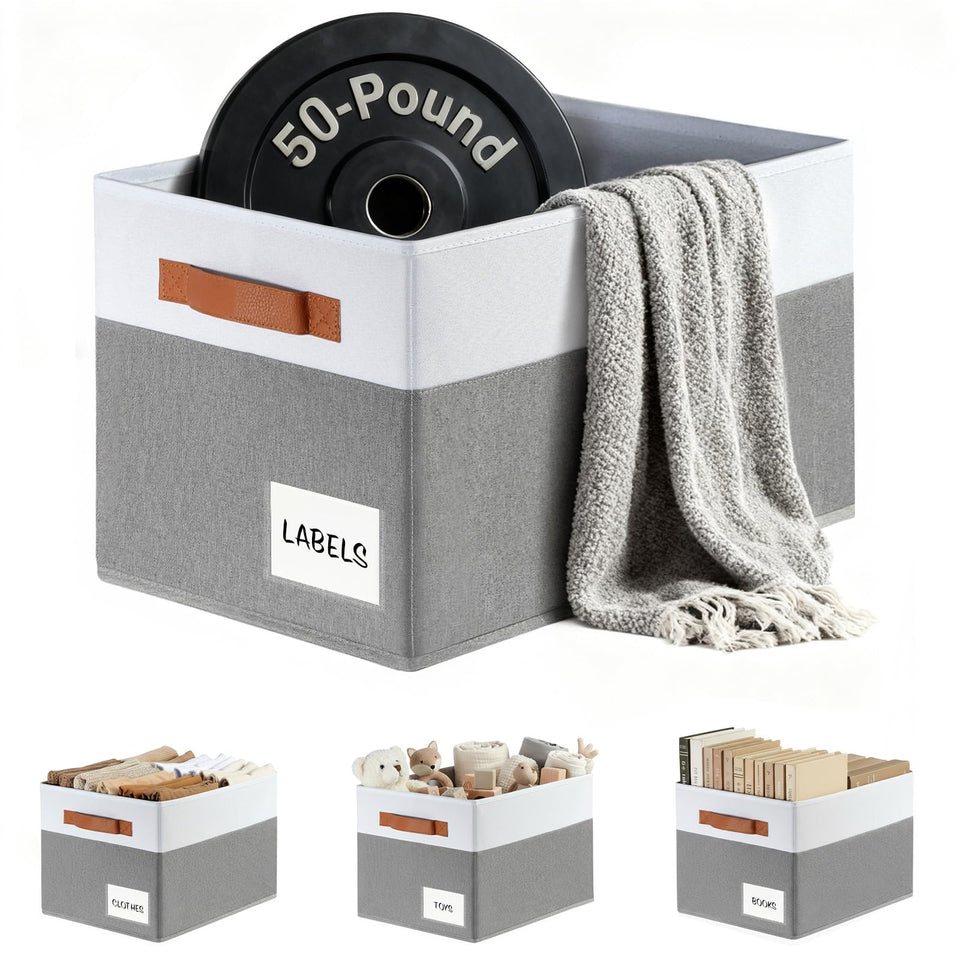 Criusia large closet storage basket on a shelf for neat, accessible organization.