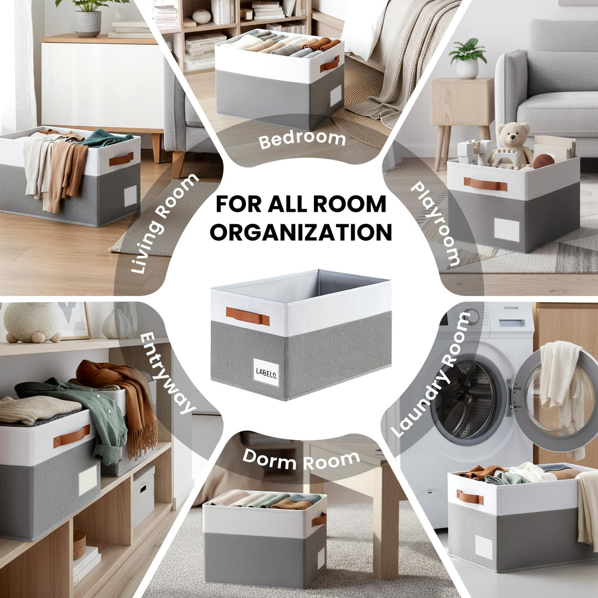 Criusia stackable design saves space when baskets are not in use.