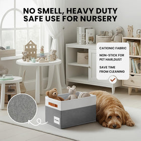 Criusia storage basket with labels helps quick sorting and easy retrieval.