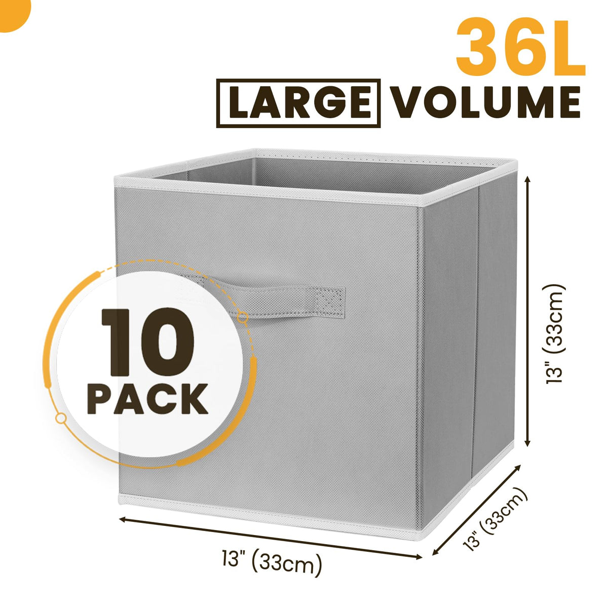Criusia fabric bins with reinforced handles for easy carrying and tidy toy storage.