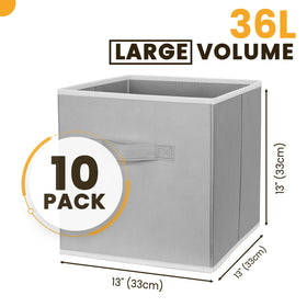 Criusia fabric bins with reinforced handles for easy carrying and tidy toy storage.