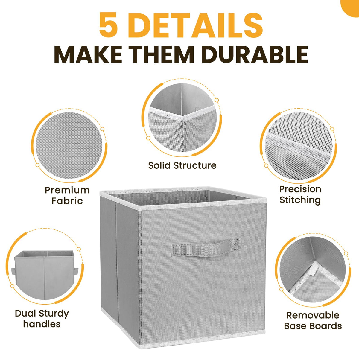 Criusia 10-pack fabric storage bins ready for open-top shelf organization.