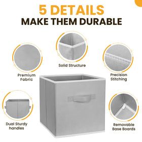 Criusia 10-pack fabric storage bins ready for open-top shelf organization.
