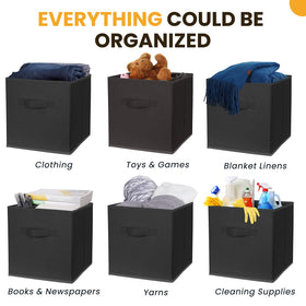 Criusia nonwoven fabric bin highlighting durable material for clothing and toys.
