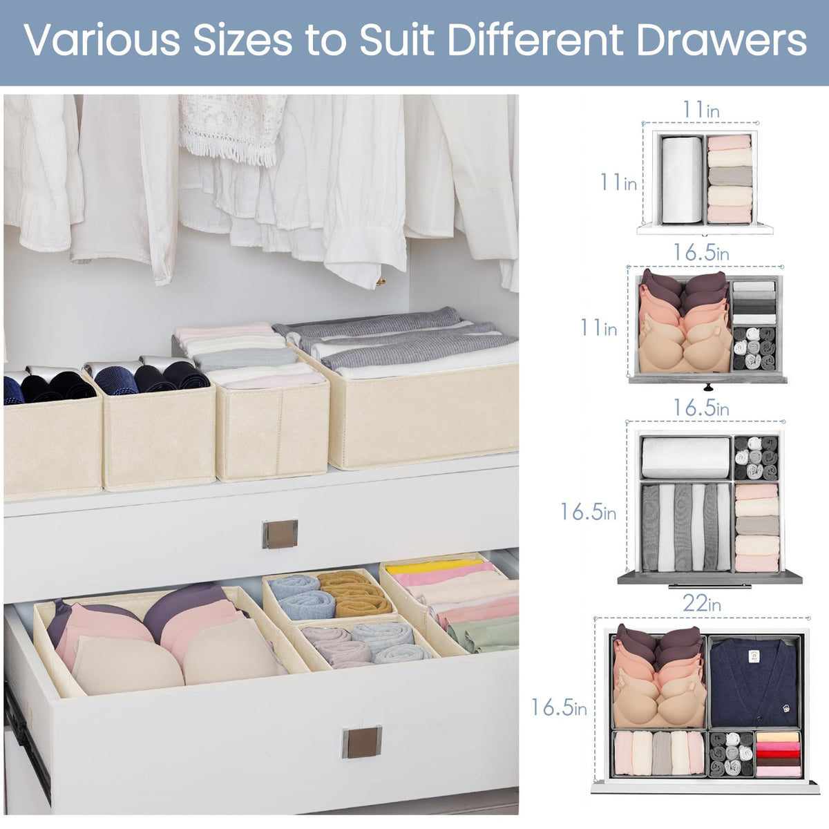Criusia nonwoven fabric material provides breathable, lightweight organization.