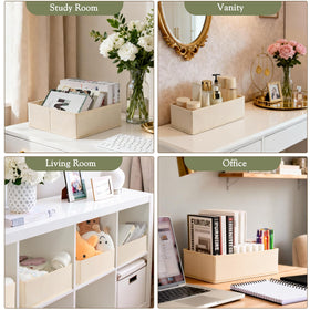 Criusia beige organization solution for nursery and home office