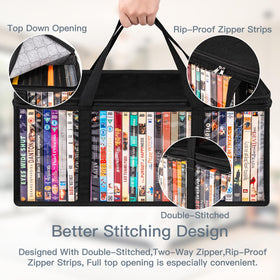 Criusia reinforced double-stitched handles ensure strength when moving a full collection.