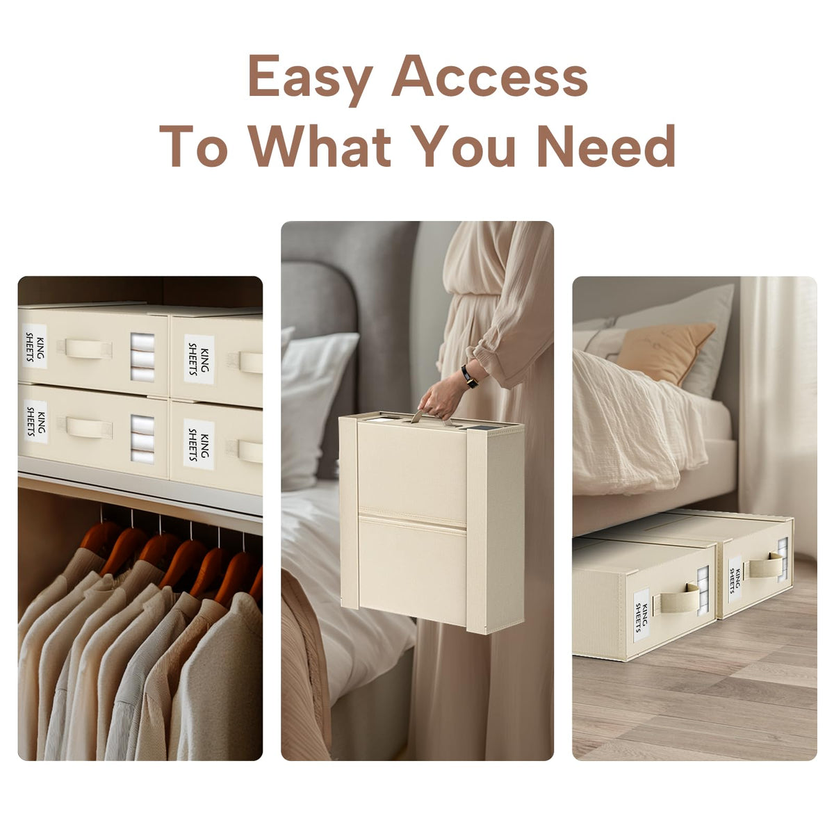 Reinforced handles on Criusia organizers for easy lifting and transport.