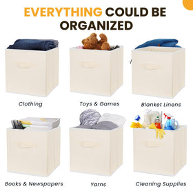 Criusia fabric bin with reinforced handles for quick carrying and long-lasting use.