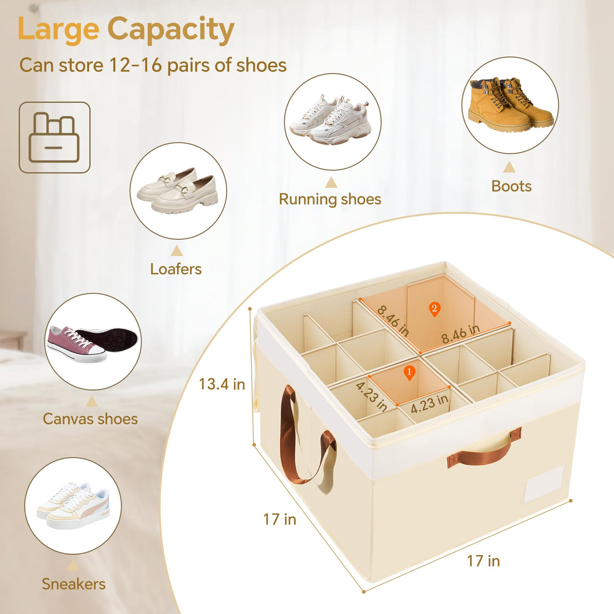 Criusia shoe organizer clear dust cover lets you see shoes at a glance