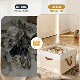 Criusia shoe organizer collapsible design shown for easy storage when not in use
