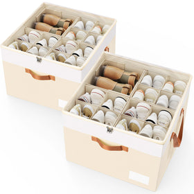Criusia shoe organizer front view demonstrates space-saving closet solution