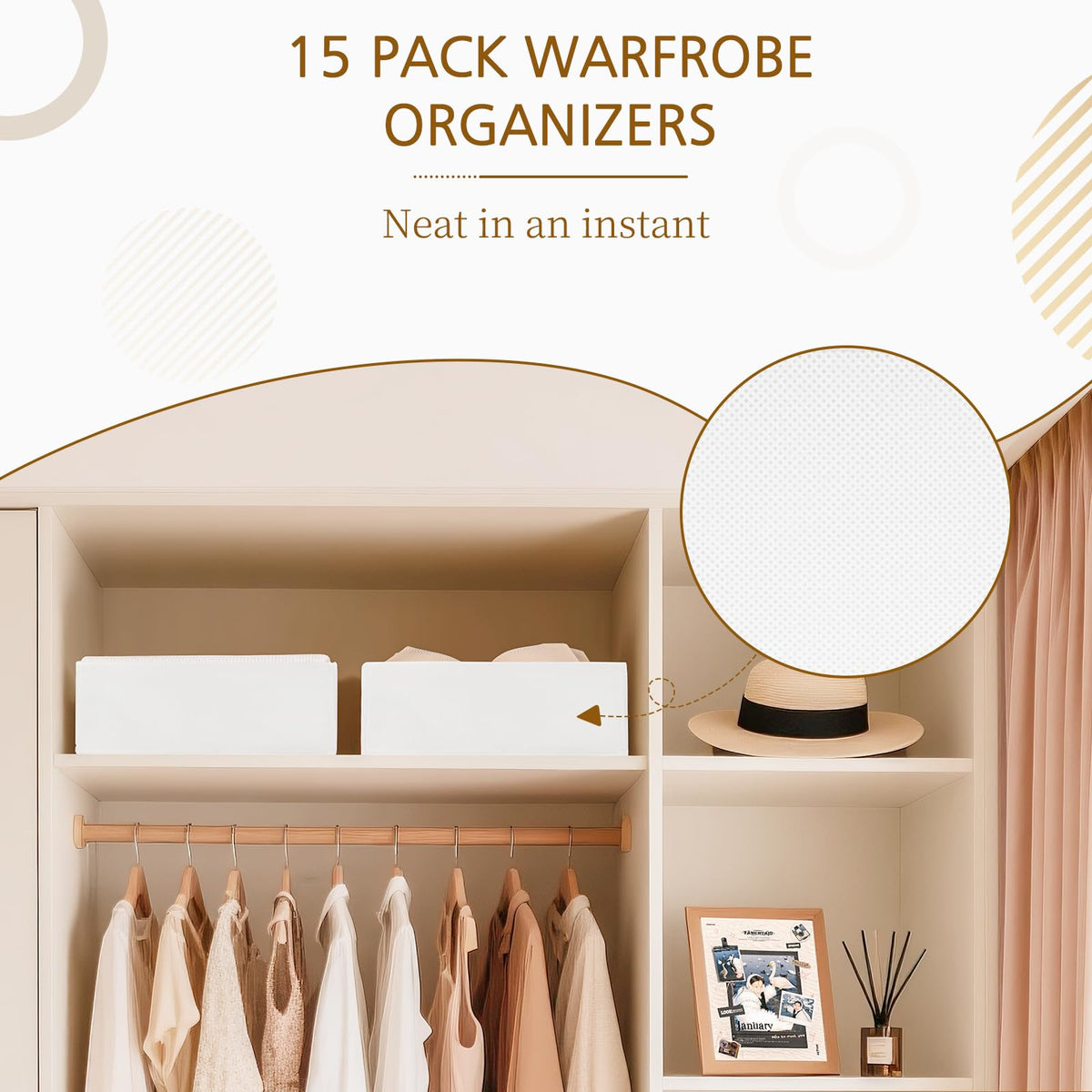 Criusia stackable bins fit compact wardrobes for daily use.