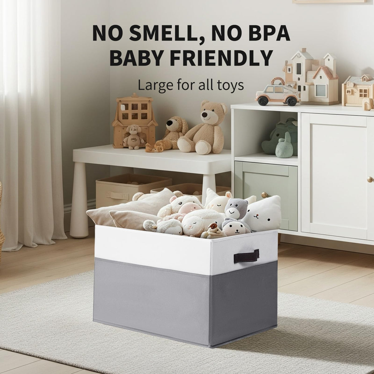 Criusia stackable blanket baskets help keep living room neat and accessible