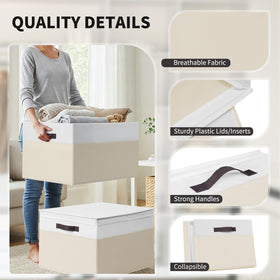 Criusia stackable closet bin designed to fit shelves without sagging.
