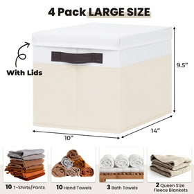 Criusia stackable storage bin with lid for neat shelves and closet organization.