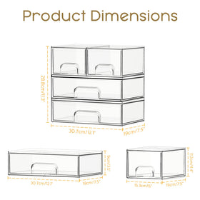 Criusia stackable drawers with interlocking design for secure stacking.