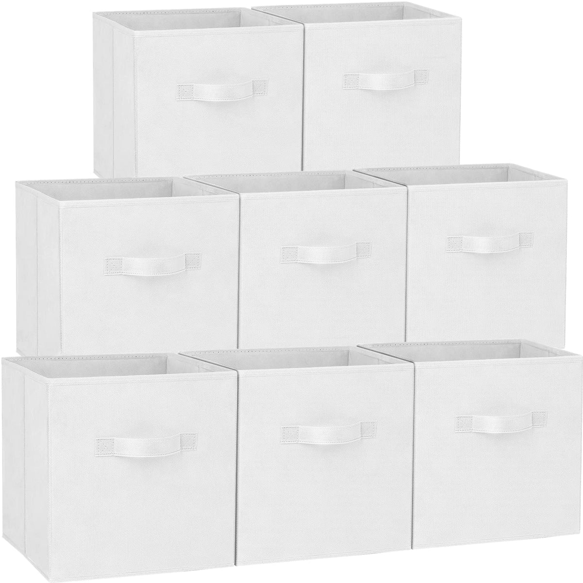 Criusia storage cubes 11-inch heavy-duty white bin for sturdy shelf organization.